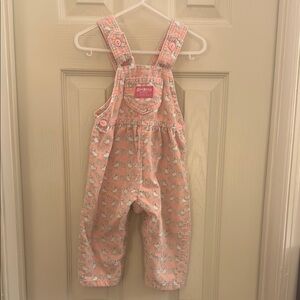 OshKosh B'gosh Pink Floral Overalls geese